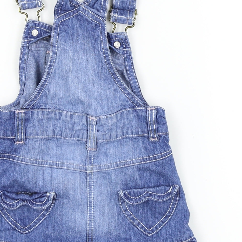 F&F  Blue   Pinafore/Dungaree Dress  Size 12-18 Months