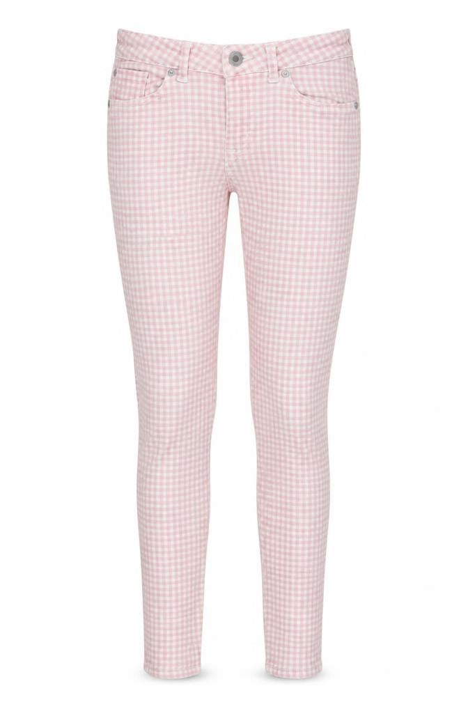Jack Wills Womens Pink Check  Skinny Jeans Size 8 L24 in