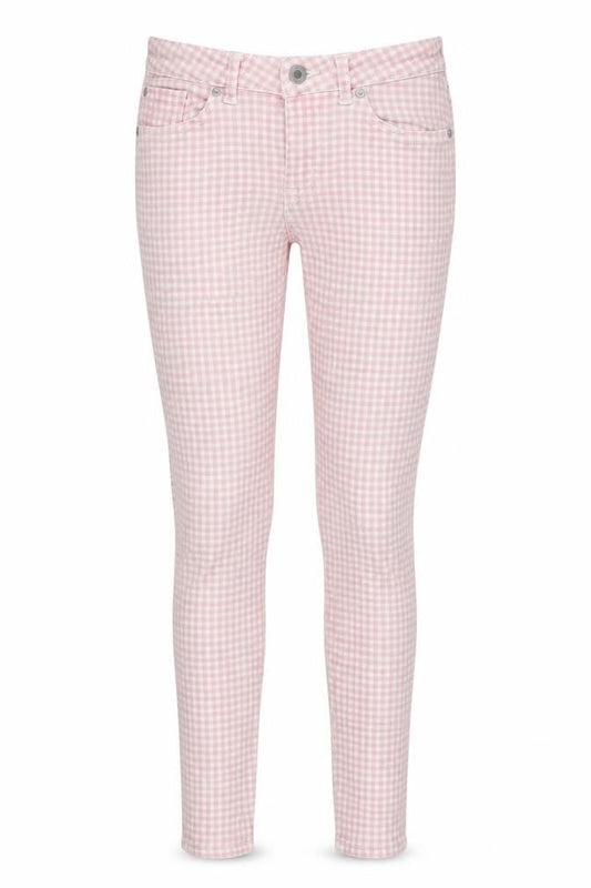 Jack Wills Womens Pink Check  Skinny Jeans Size 8 L24 in