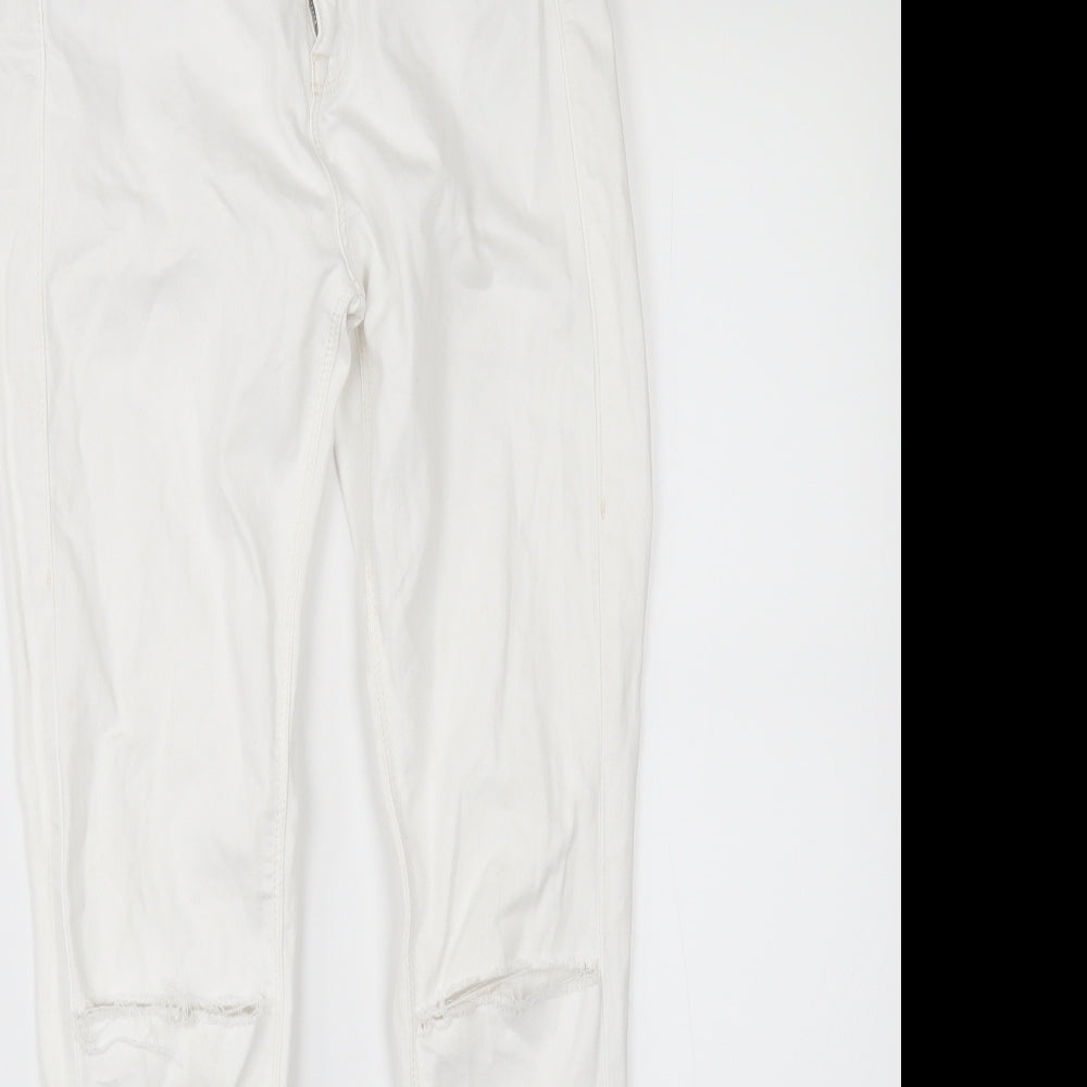 Topshop Womens White  Denim Skinny Jeans Size 25 in L26 in