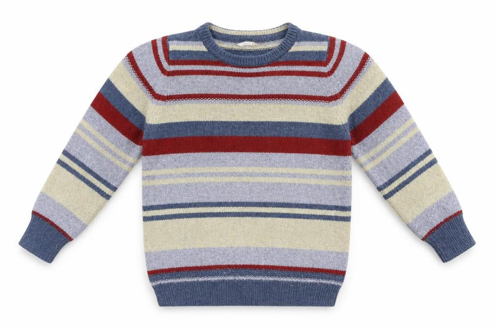John Lewis Girls Blue Striped  Pullover Jumper Size 5 Years
