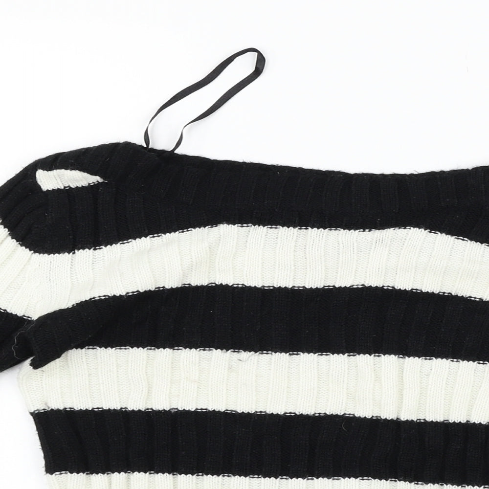 Phillip russel Womens White Striped  Pullover Jumper Size S