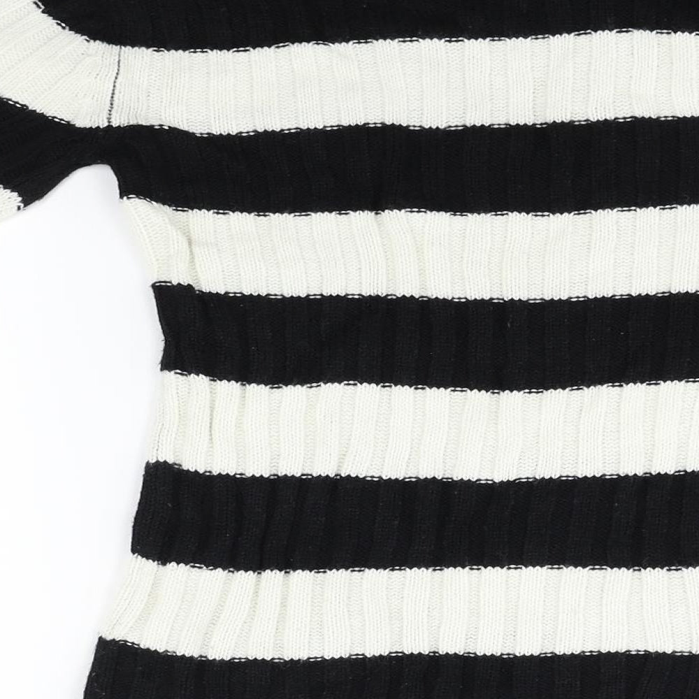 Phillip russel Womens White Striped  Pullover Jumper Size S