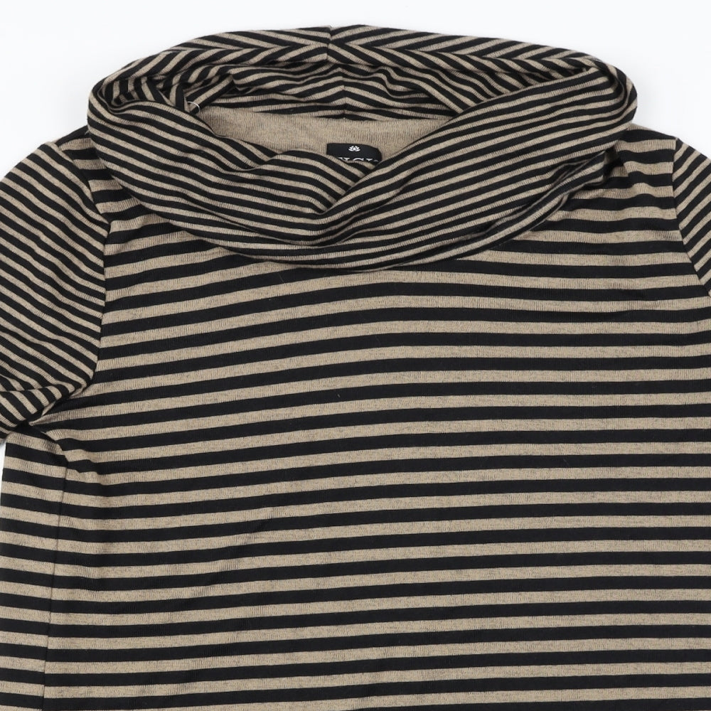 t.i.g.i Womens Brown Striped  Pullover Jumper Size 12