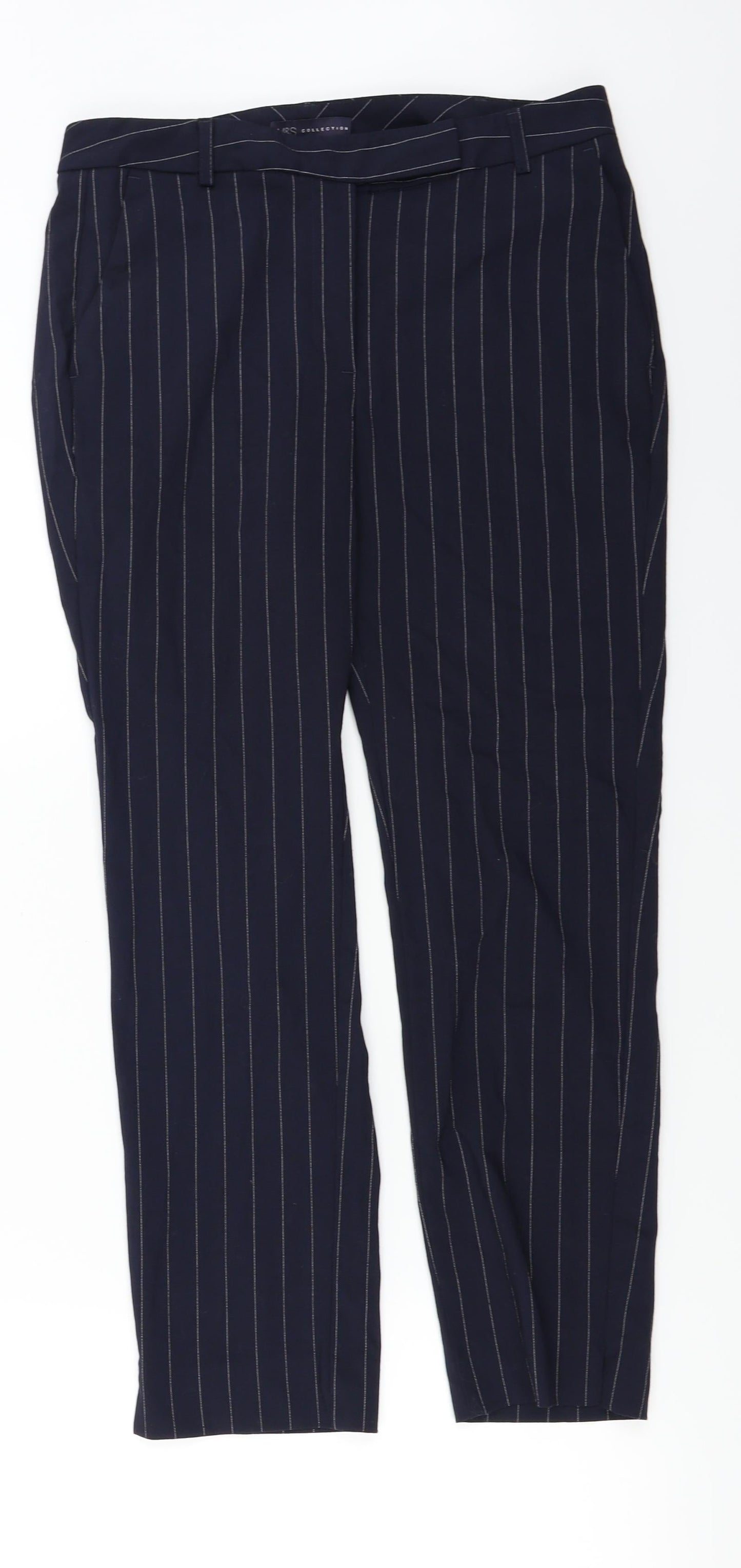 Marks and Spencer  Womens Blue Striped  Trousers  Size 10 L23 in