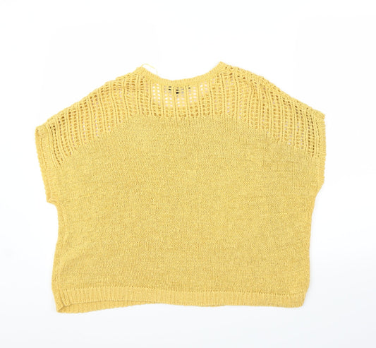 Peacocks Womens Yellow   Pullover Jumper Size S