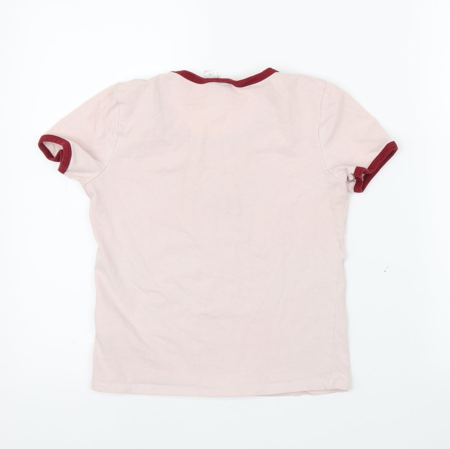 H&M Womens Pink   Ringer T-Shirt Size S