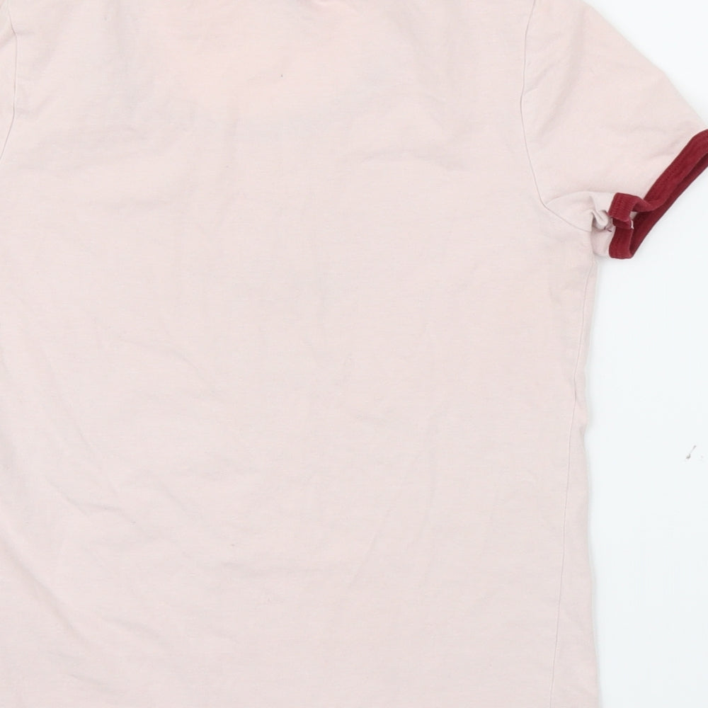H&M Womens Pink   Ringer T-Shirt Size S