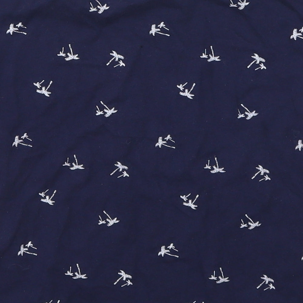 Primark Boys Blue   Basic T-Shirt Size 5-6 Years  - Palm Leaves