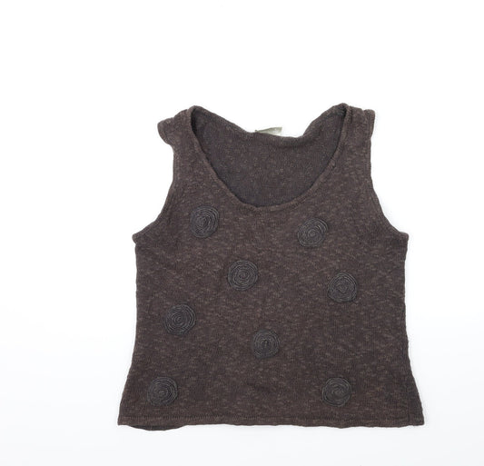 Minuet Womens Brown  Knit Pullover Jumper Size 14