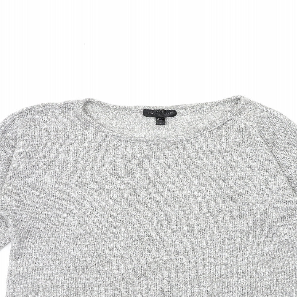 Topshop Womens Grey  Knit Pullover Jumper Size 6