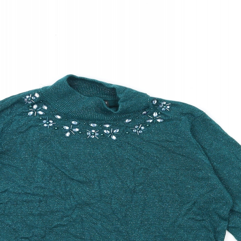 Bonmarché Womens Green  Knit Pullover Jumper Size XS