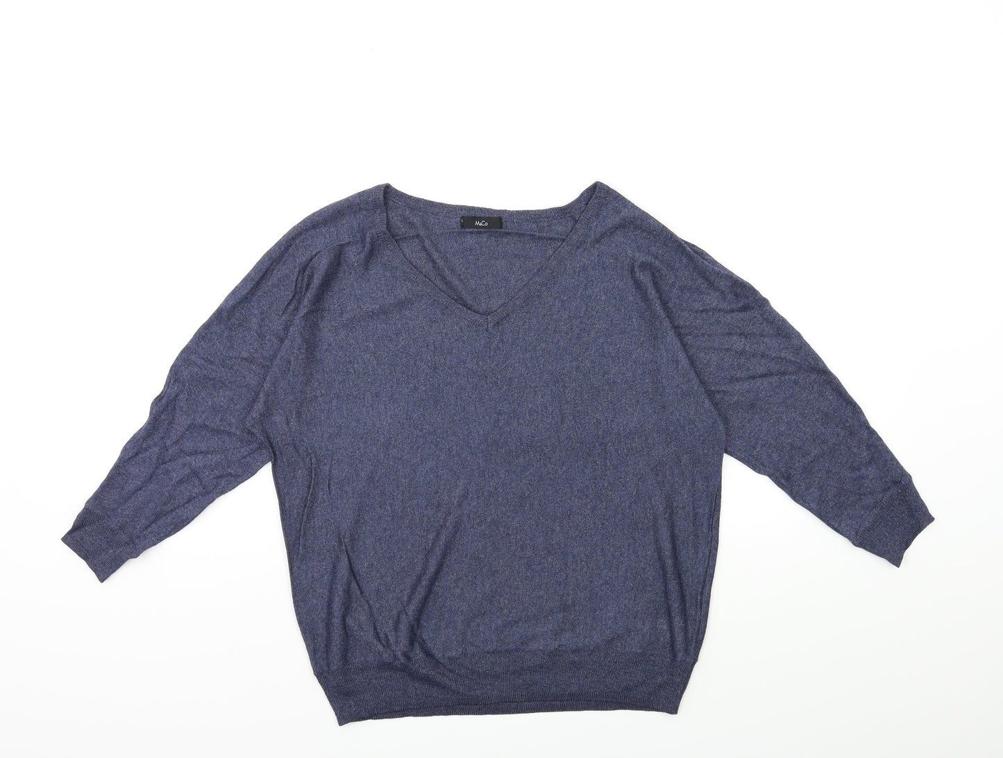 M&Co Womens Blue  Knit Pullover Jumper Size 10