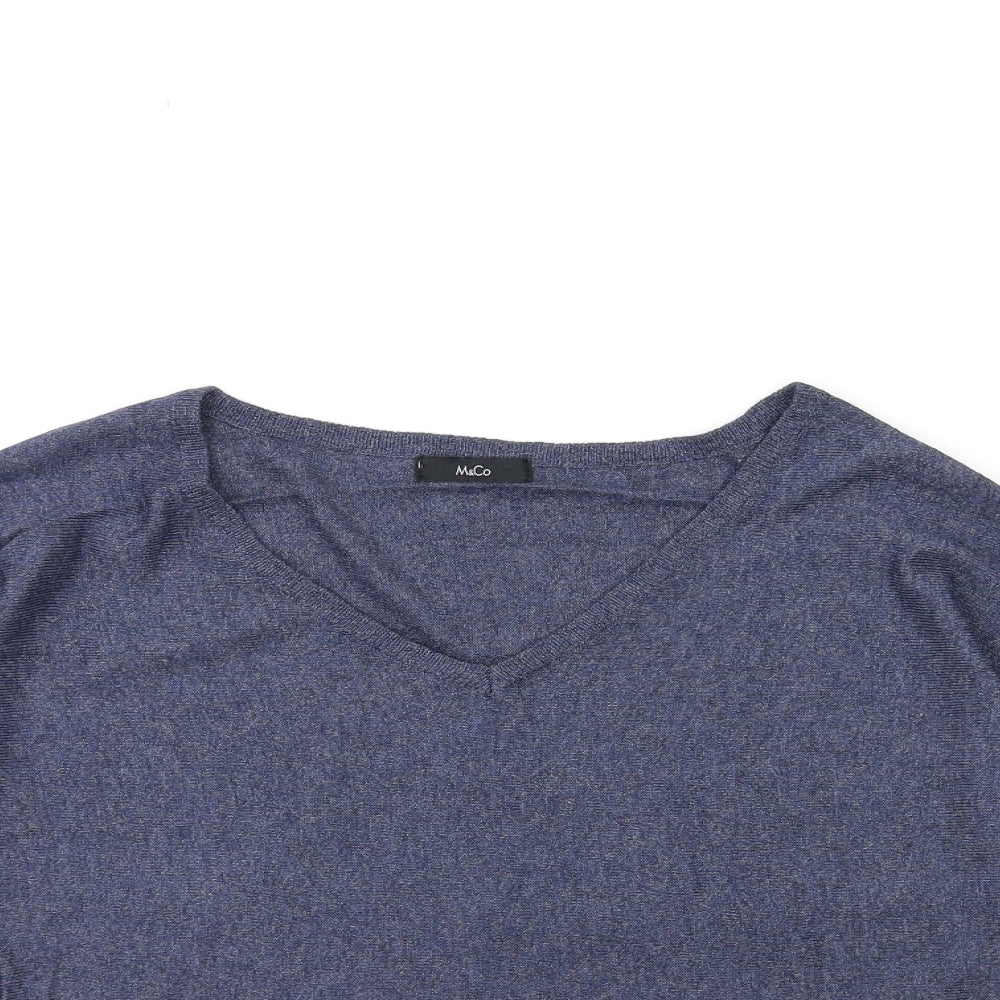 M&Co Womens Blue  Knit Pullover Jumper Size 10