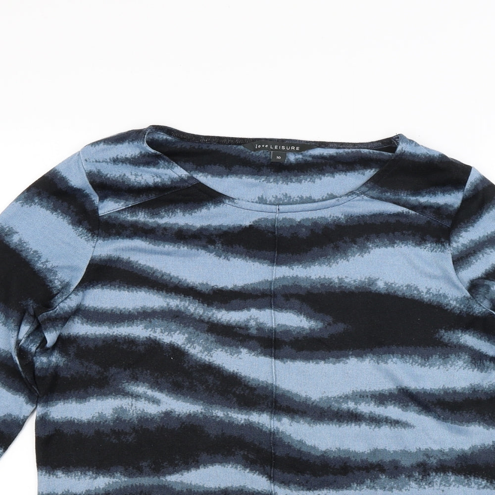 Matalan Womens Blue Striped Knit Pullover Jumper Size 10