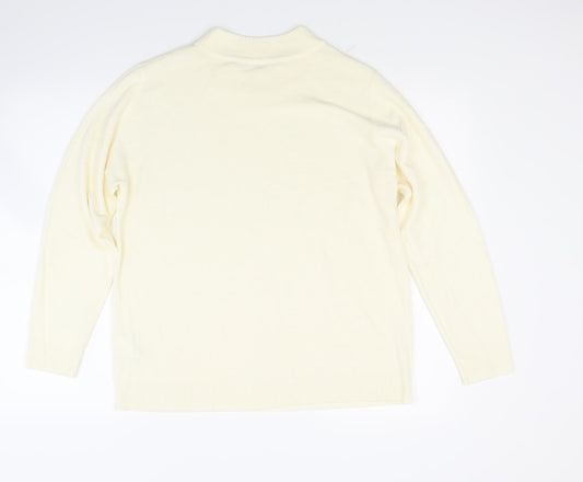 Preworn Womens White  Knit Pullover Jumper Size 20