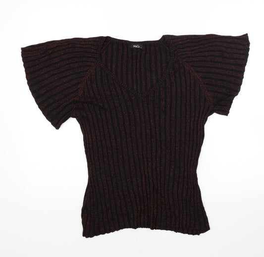 M&Co Womens Black   Jersey Blouse Size L