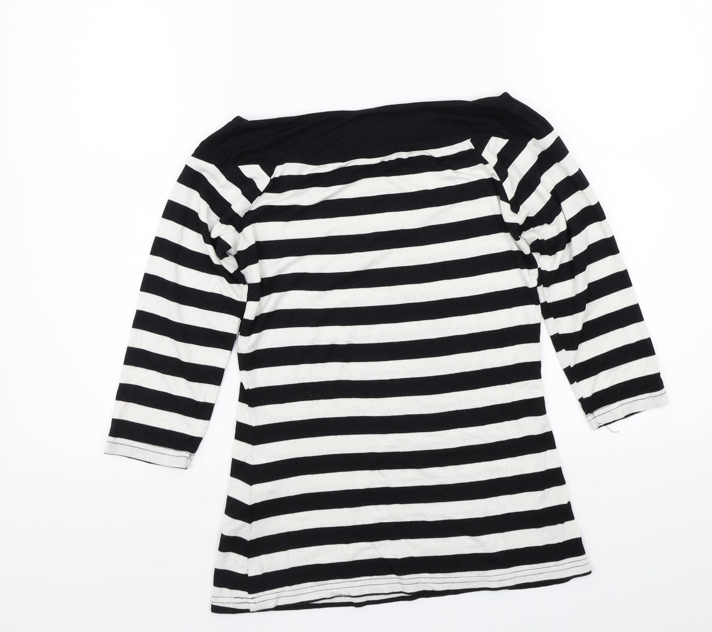 Body Flirt Womens Black Striped  Basic T-Shirt Size XS