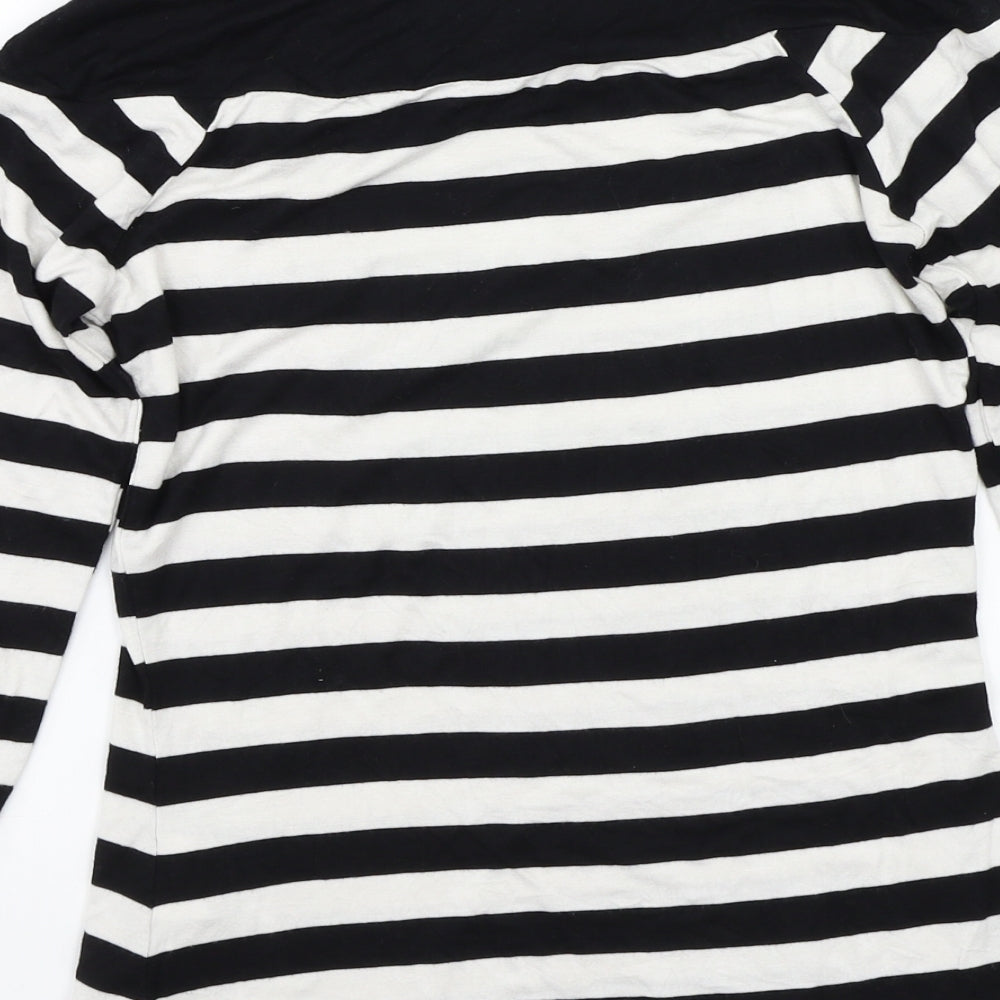 Body Flirt Womens Black Striped  Basic T-Shirt Size XS
