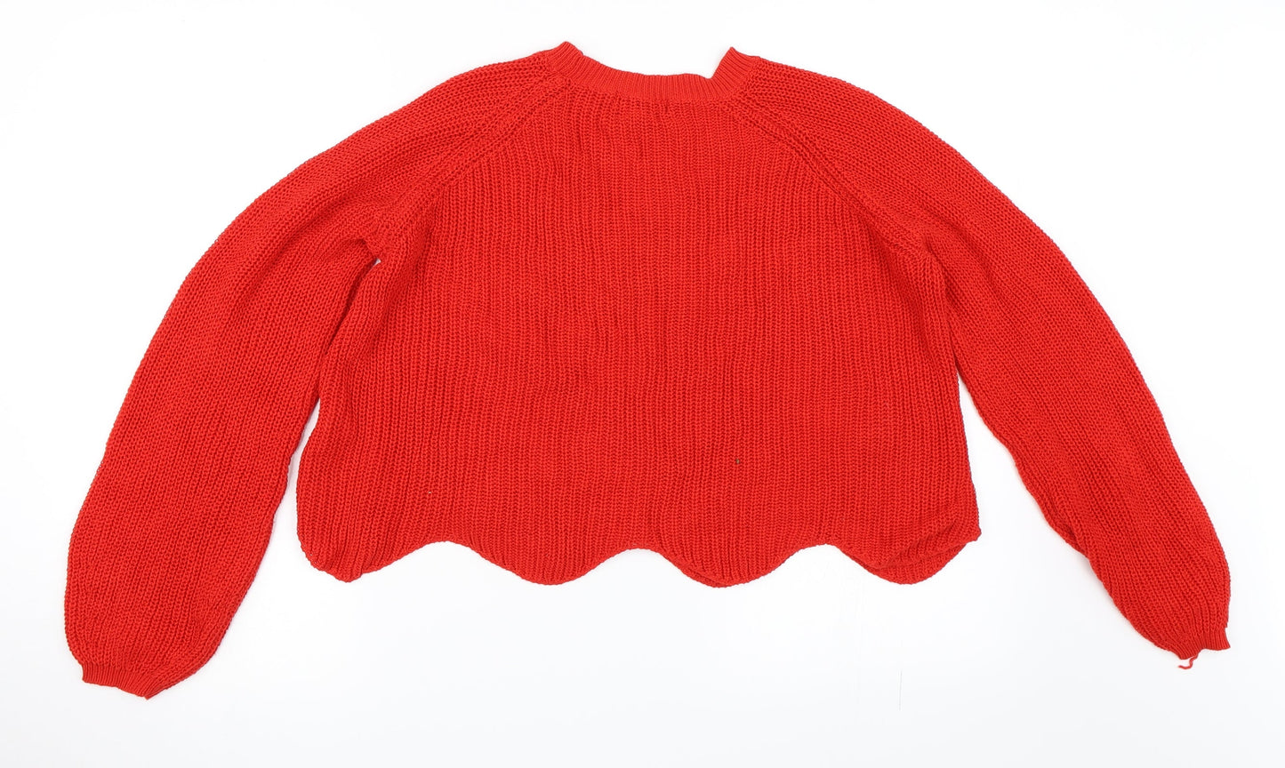 New Look Womens Red   Pullover Jumper Size M
