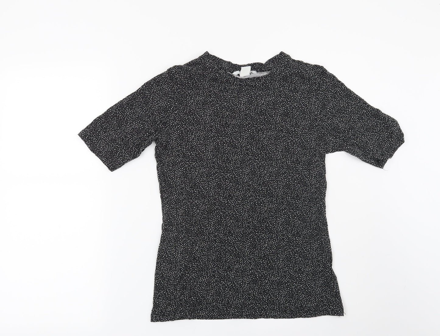 H&M Womens Black Geometric  Basic T-Shirt Size S