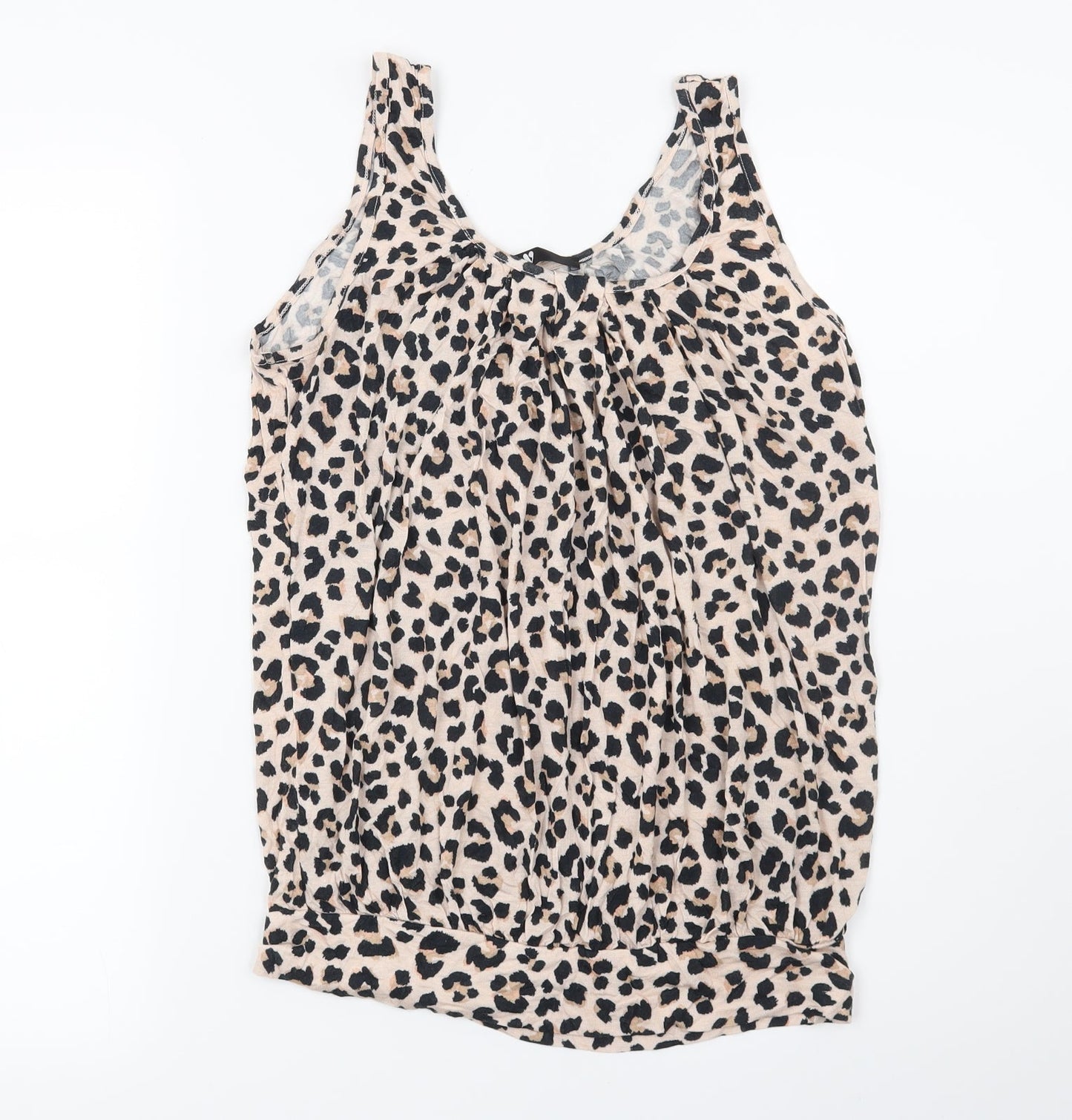 Very Womens Beige Animal Print  Basic Blouse Size 12