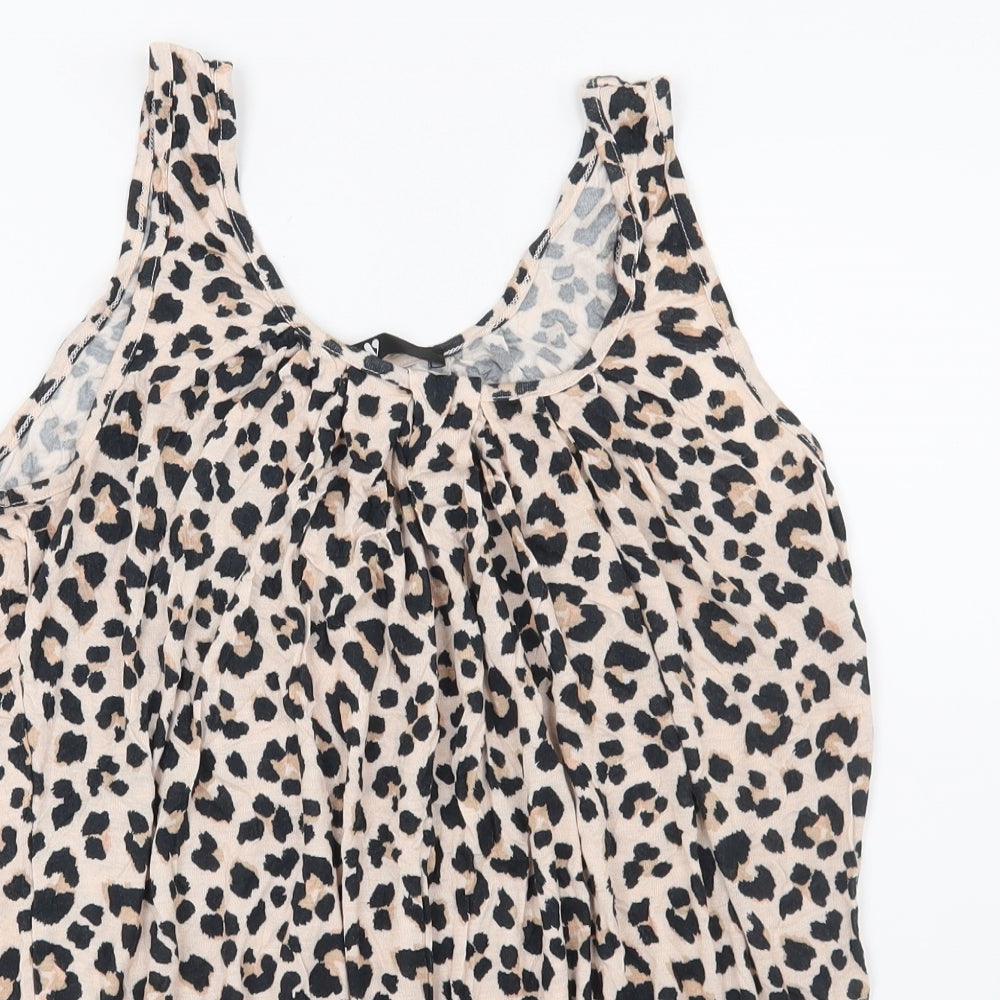 Very Womens Beige Animal Print  Basic Blouse Size 12