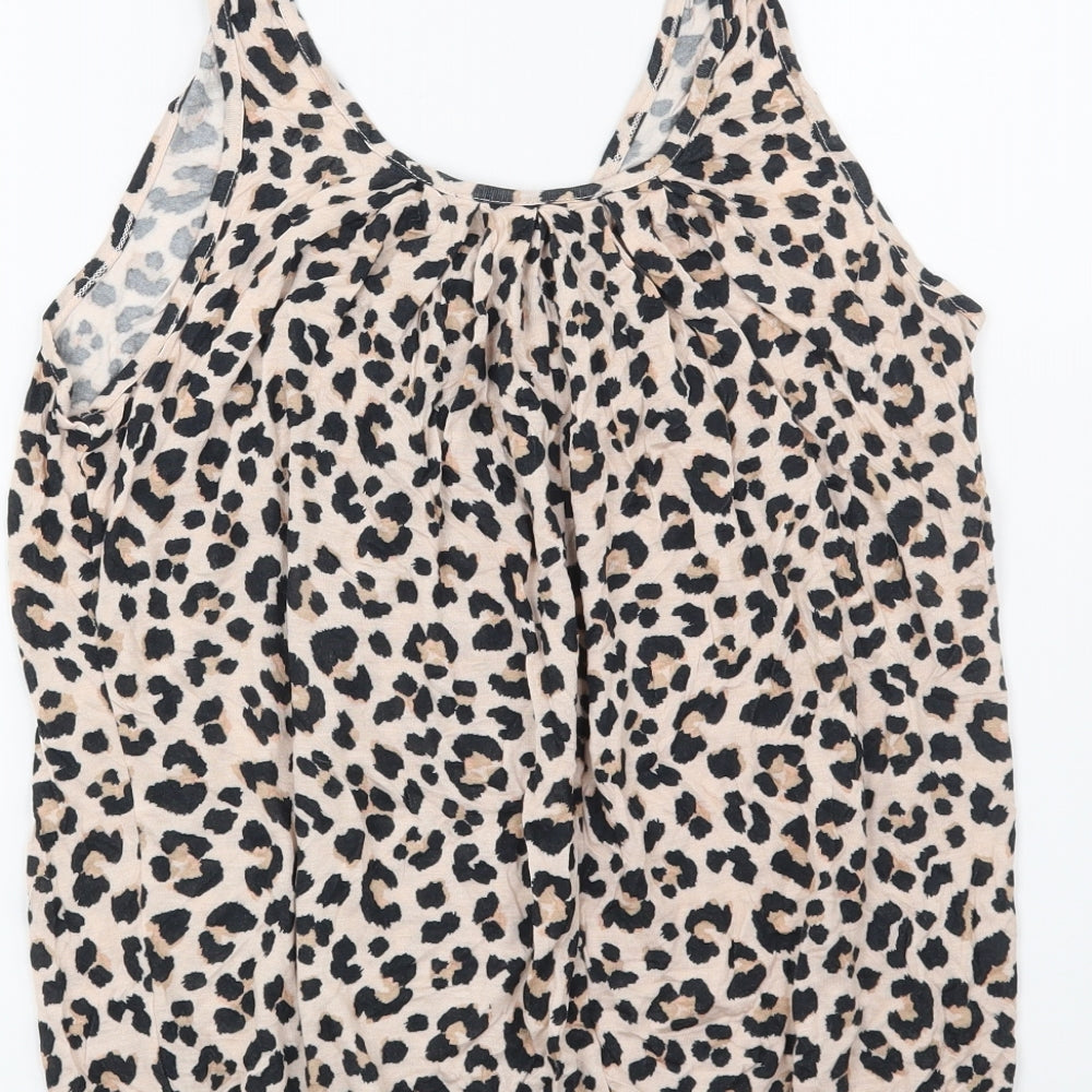Very Womens Beige Animal Print  Basic Blouse Size 12