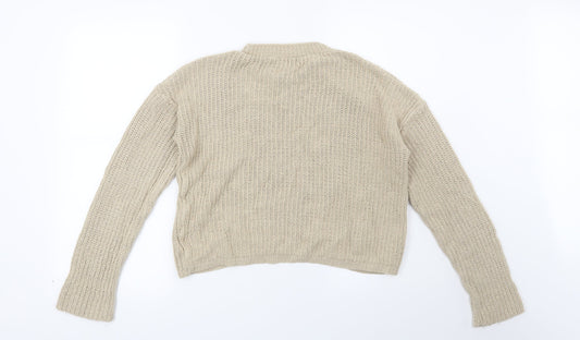 Boohoo Womens Beige   Pullover Jumper Size S