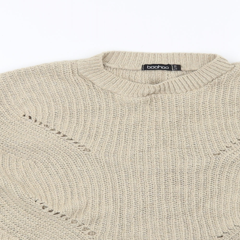 Boohoo Womens Beige   Pullover Jumper Size S