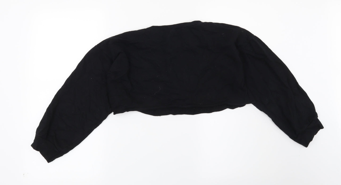 PRETTYLITTLETHING Womens Black   Pullover Sweatshirt Size 6