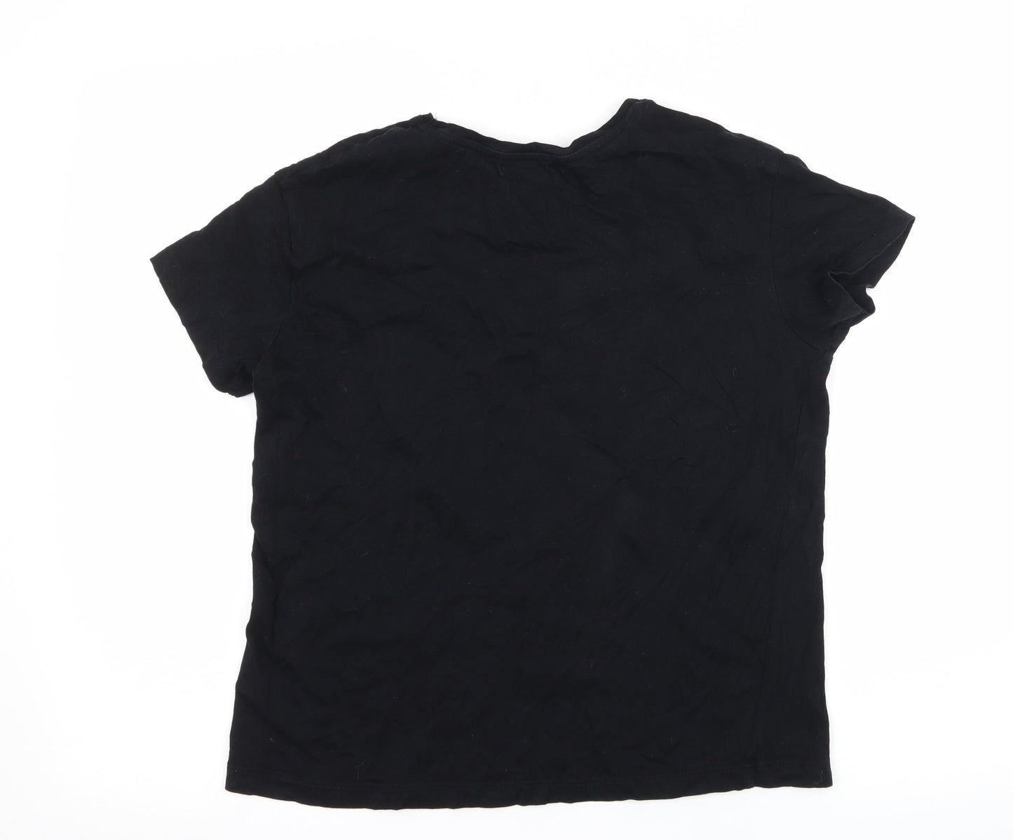 Pull&Bear Womens Black  Jersey Basic T-Shirt Size S  - I am important