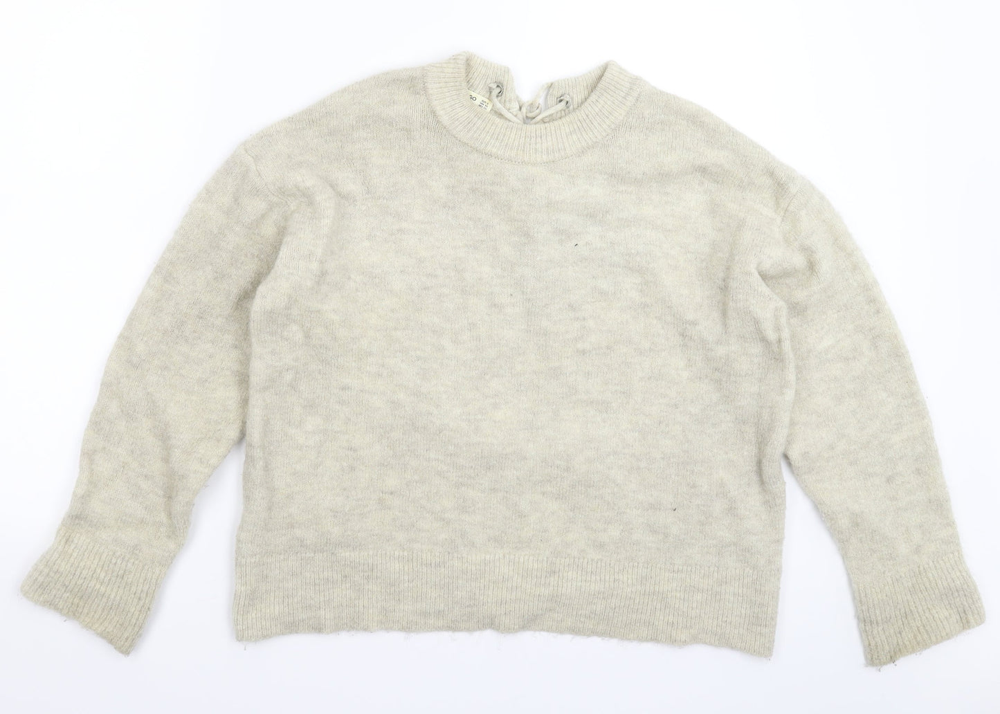 Mango Womens Grey  Knit Pullover Jumper Size S