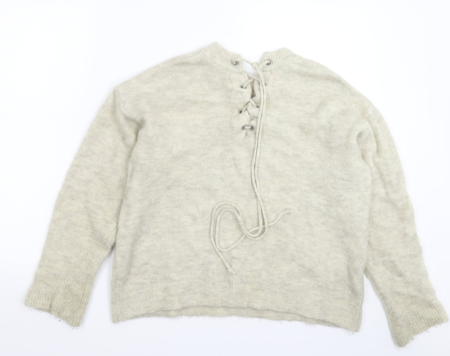 Mango Womens Grey  Knit Pullover Jumper Size S