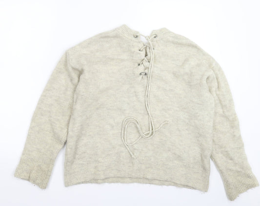 Mango Womens Grey  Knit Pullover Jumper Size S
