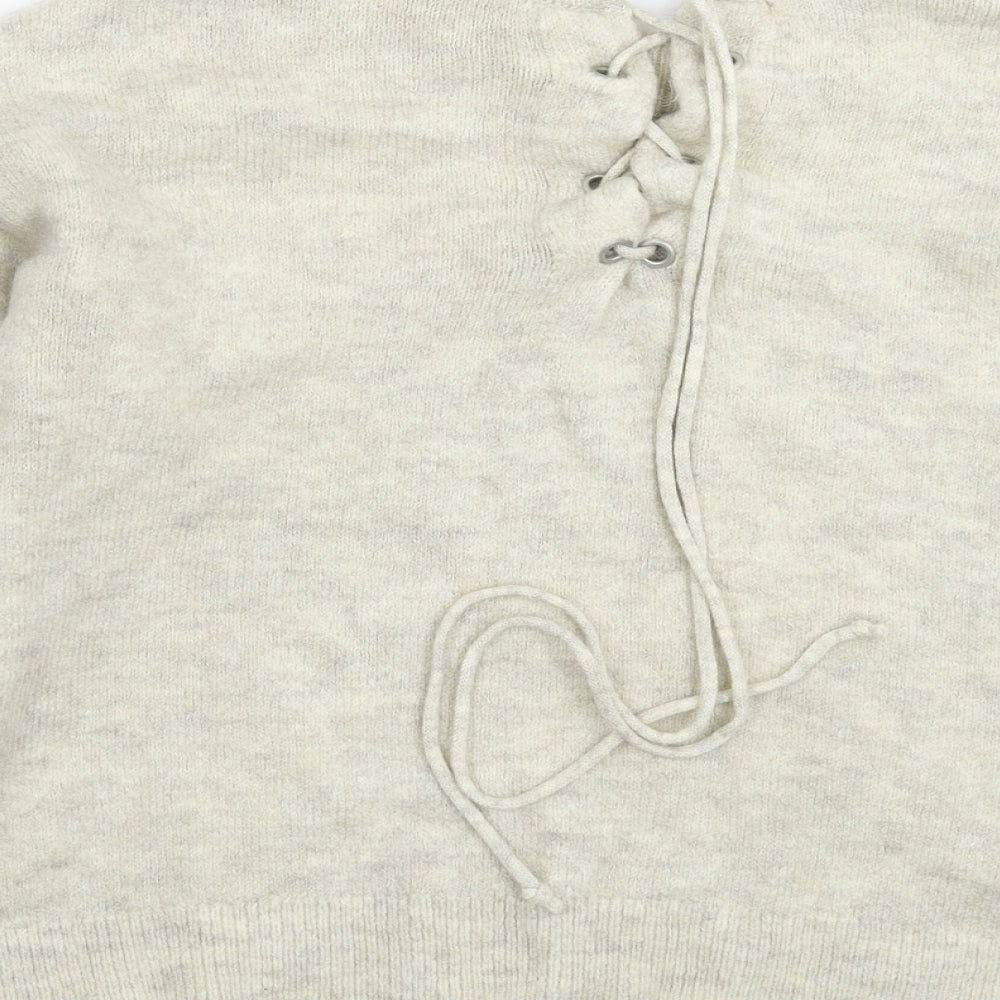 Mango Womens Grey  Knit Pullover Jumper Size S