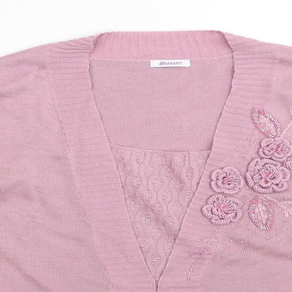 Damart Womens Pink  Knit Pullover Jumper Size 20