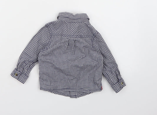 John Lewis Boys Blue Check  Basic Button-Up Size 6-9 Months