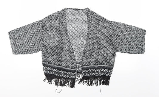 Candy Couture Girls Black Geometric  Cardigan Jumper Size 12-13 Years