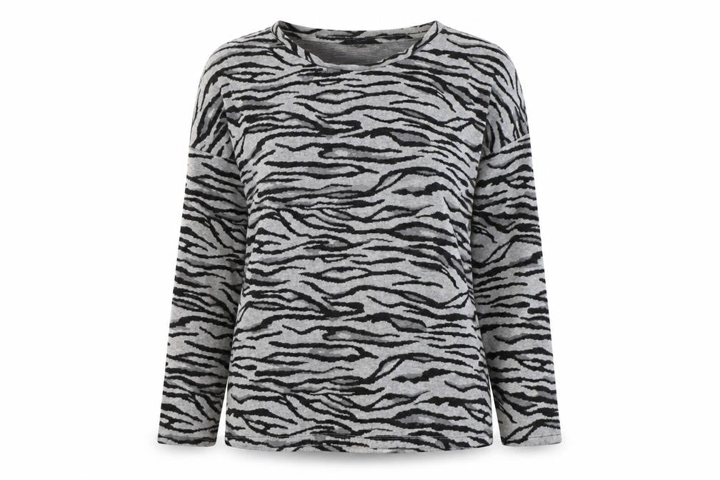 Next Womens Grey Animal Print  Pullover Jumper Size 10