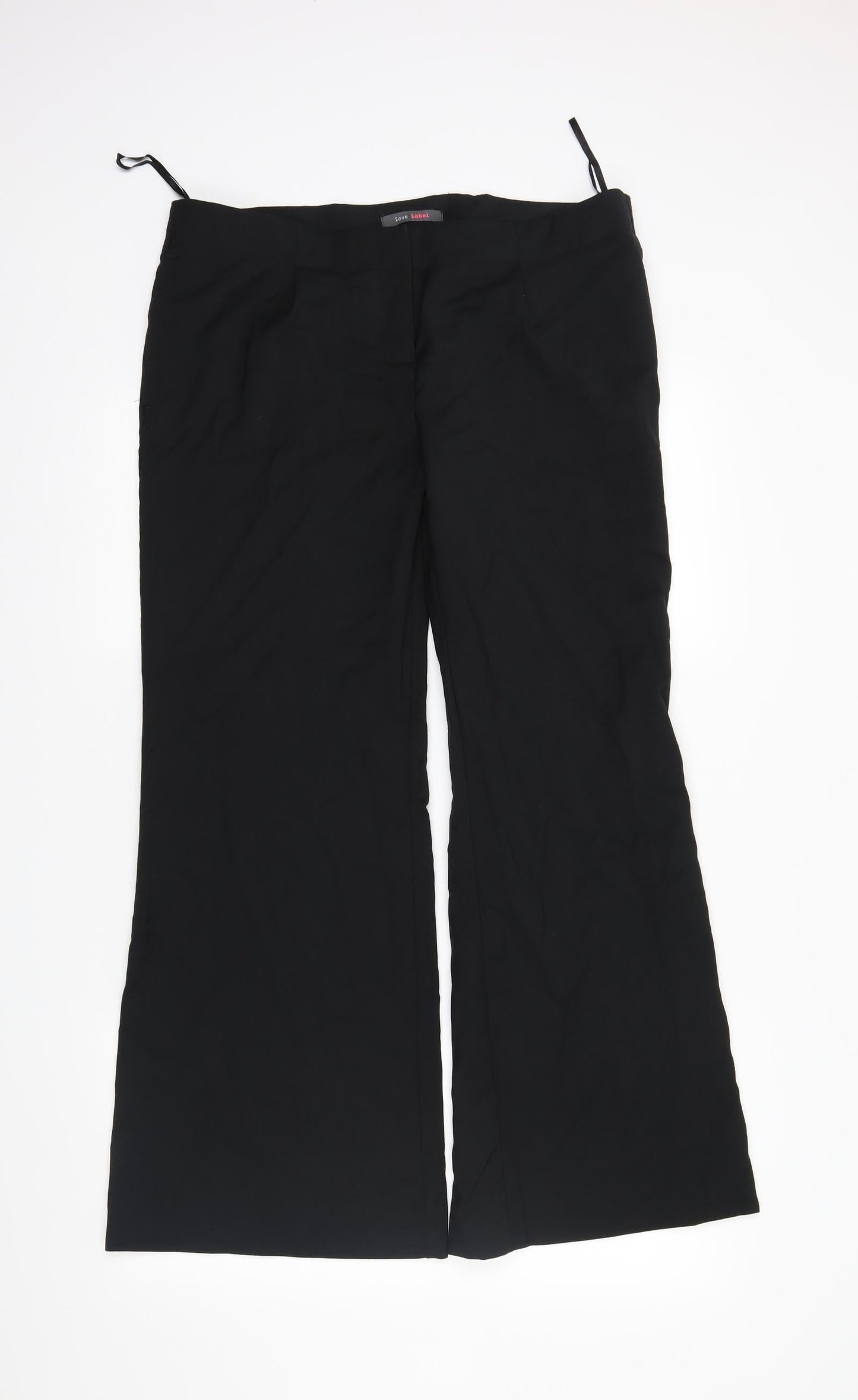 Love Label Womens Black   Trousers  Size 14 L29 in
