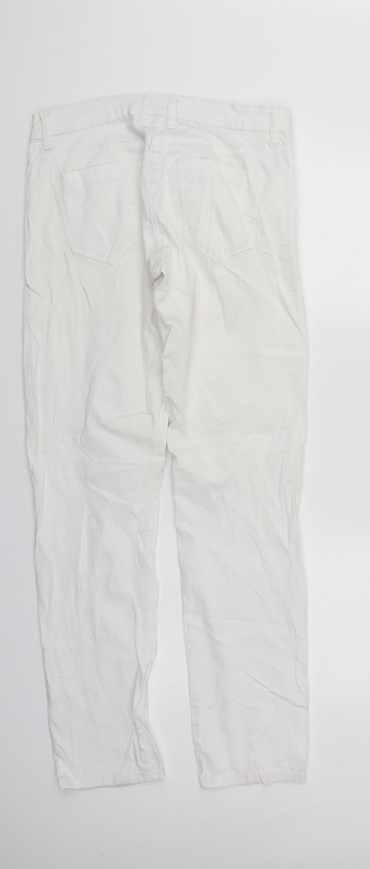 Blue motion Womens White  Denim Straight Jeans Size 10 L30 in