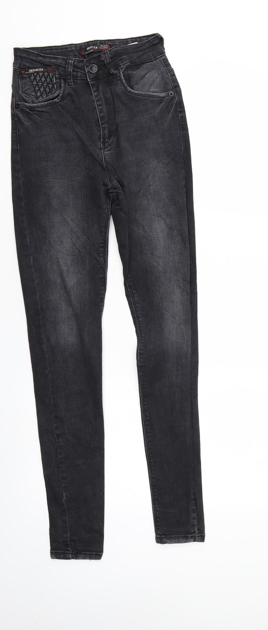 Sessanta Womens Black  Denim Skinny Jeans Size 25 in L30 in