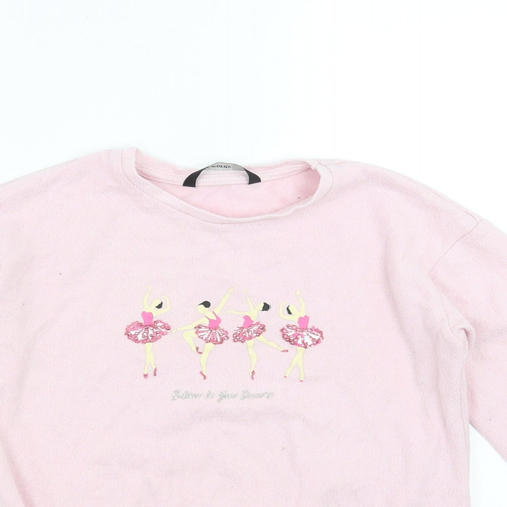 George Girls Pink   Pullover Jumper Size 7-8 Years  - Ballerina