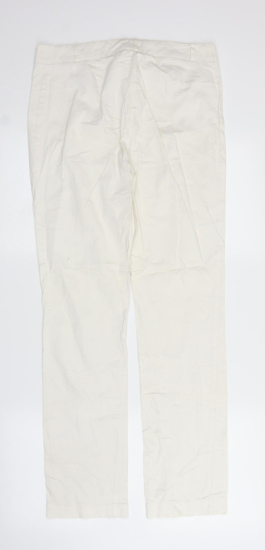 M&S Womens White   Trousers  Size 12 L30 in
