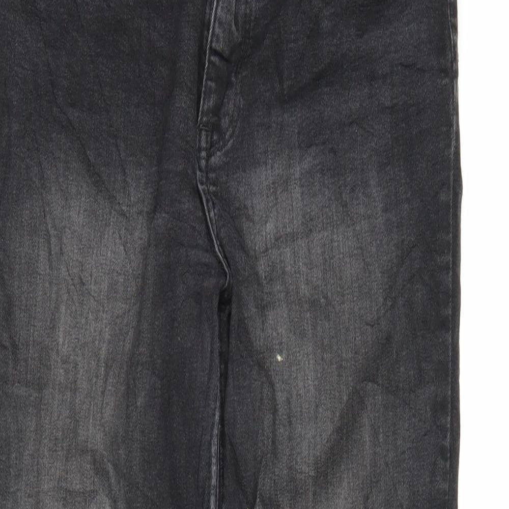 H&M Womens Black  Denim Tapered Jeans Size 12 L26 in