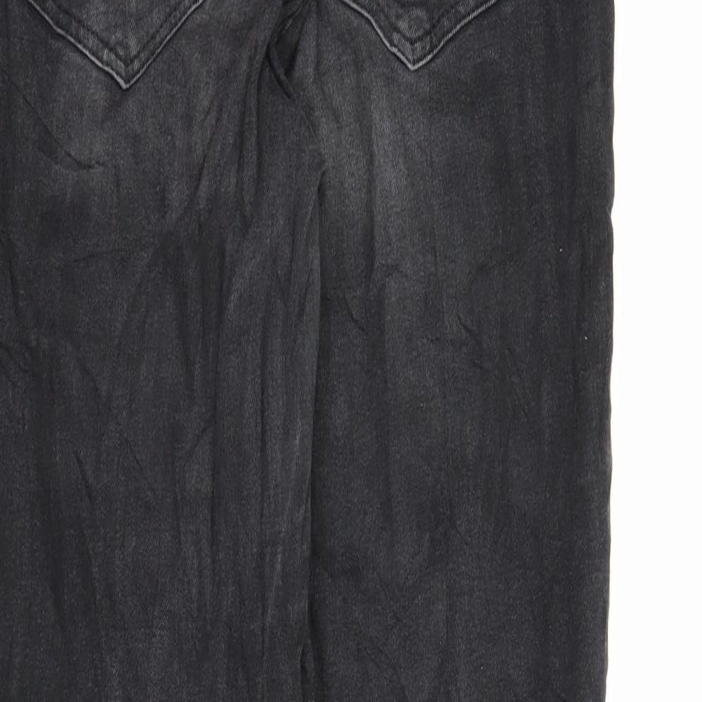 H&M Womens Black  Denim Tapered Jeans Size 12 L26 in