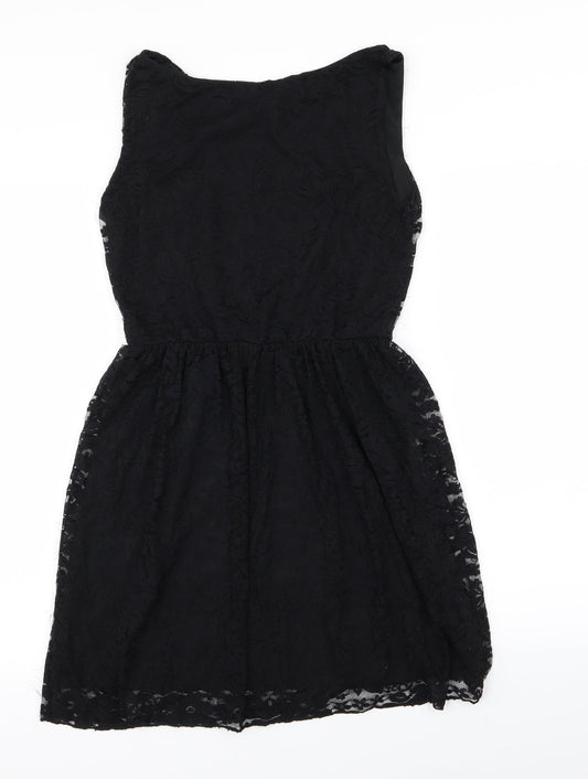 Instyle Womens Black Floral  Fit & Flare  Size M