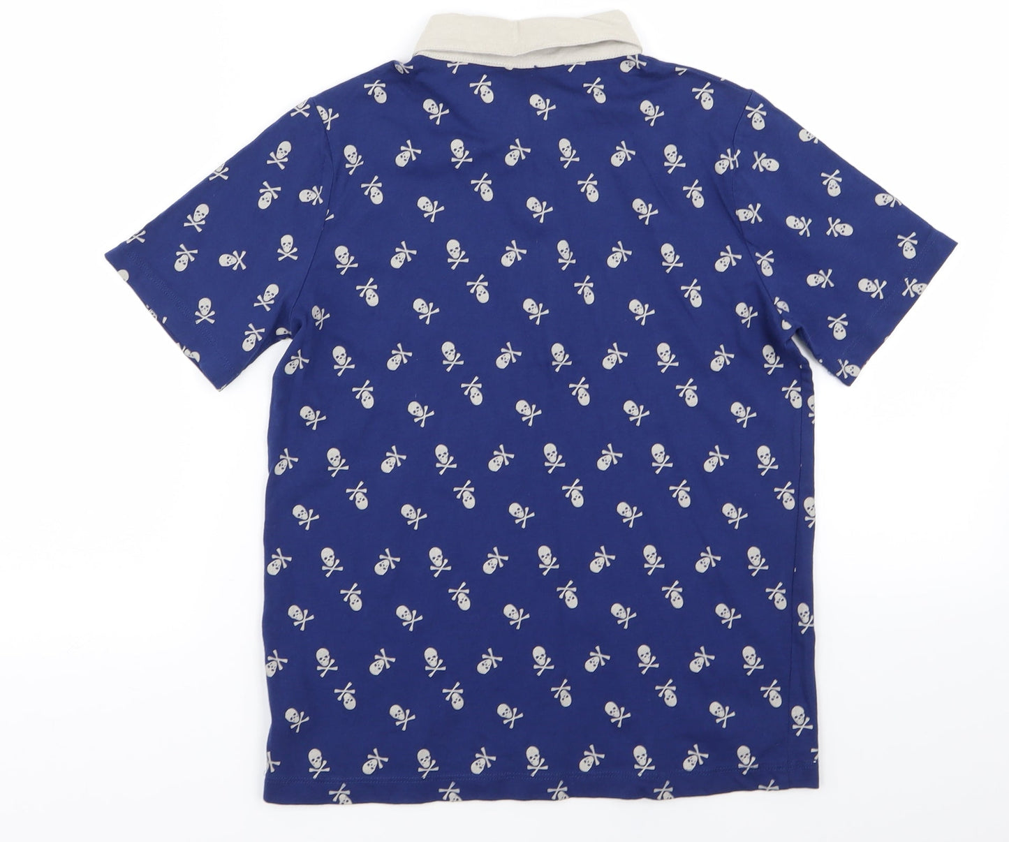 boys Boys Blue   Basic Polo Size 9-10 Years  - skull print