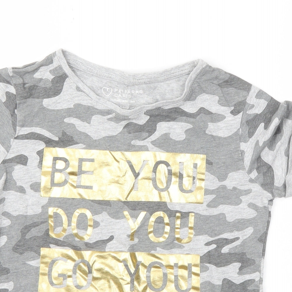Primark Girls Grey   Basic T-Shirt Size 7-8 Years